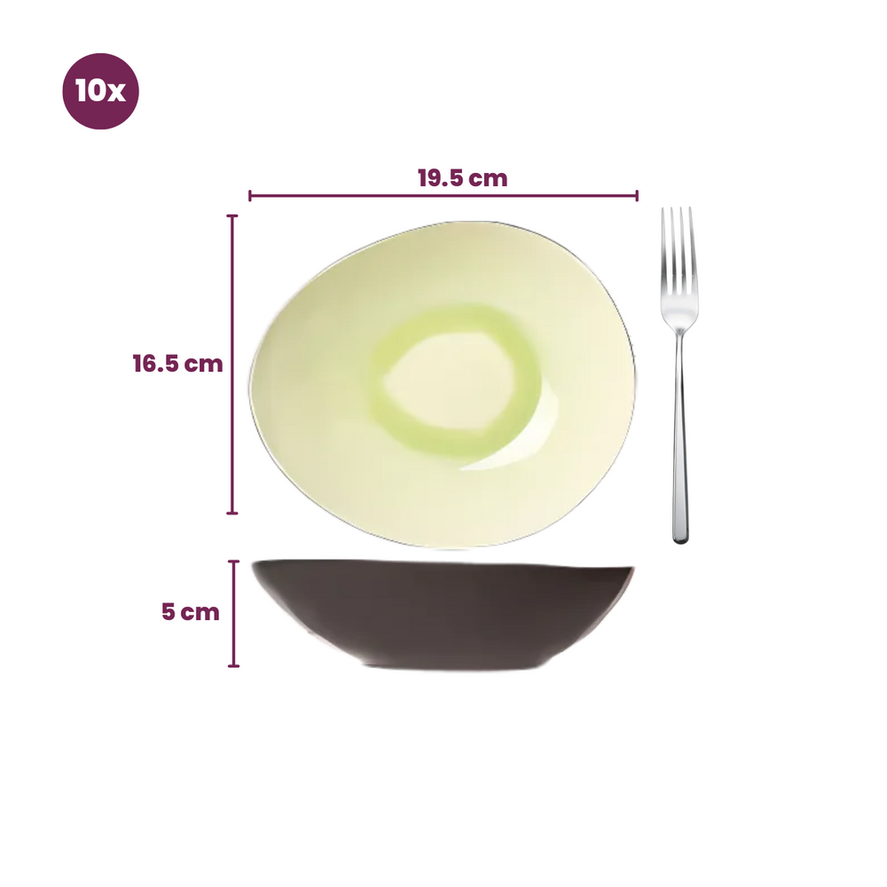 Platos hondos / platos para pasta Streetfood 19.5 x 16 x 5 cm - 10 piezas Cosy & Trendy