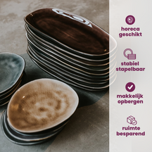 Cosy & Trendy Kleine Bordjes / Gebaksbordjes Streetfood 15 x 11.5 cm - 10 Stuks