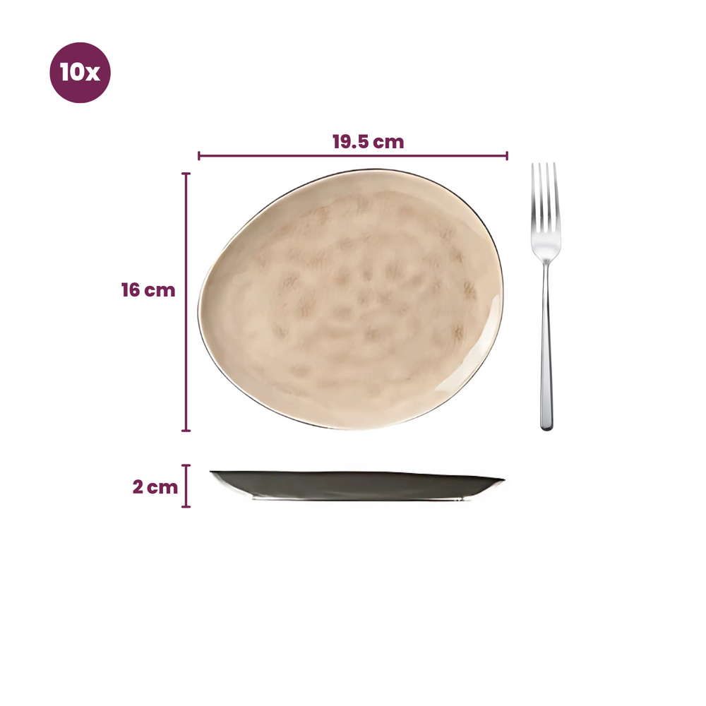 Cosy & Trendy Ontbijtborden / Dessertborden Streetfood 19.5 x 16 cm - 10 Stuks