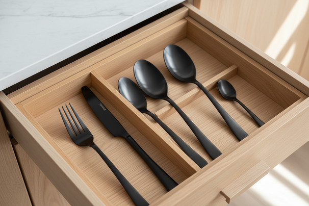 Studio Tavola Bestekset - Modern - Zwart - 16-delig / 4 personen
