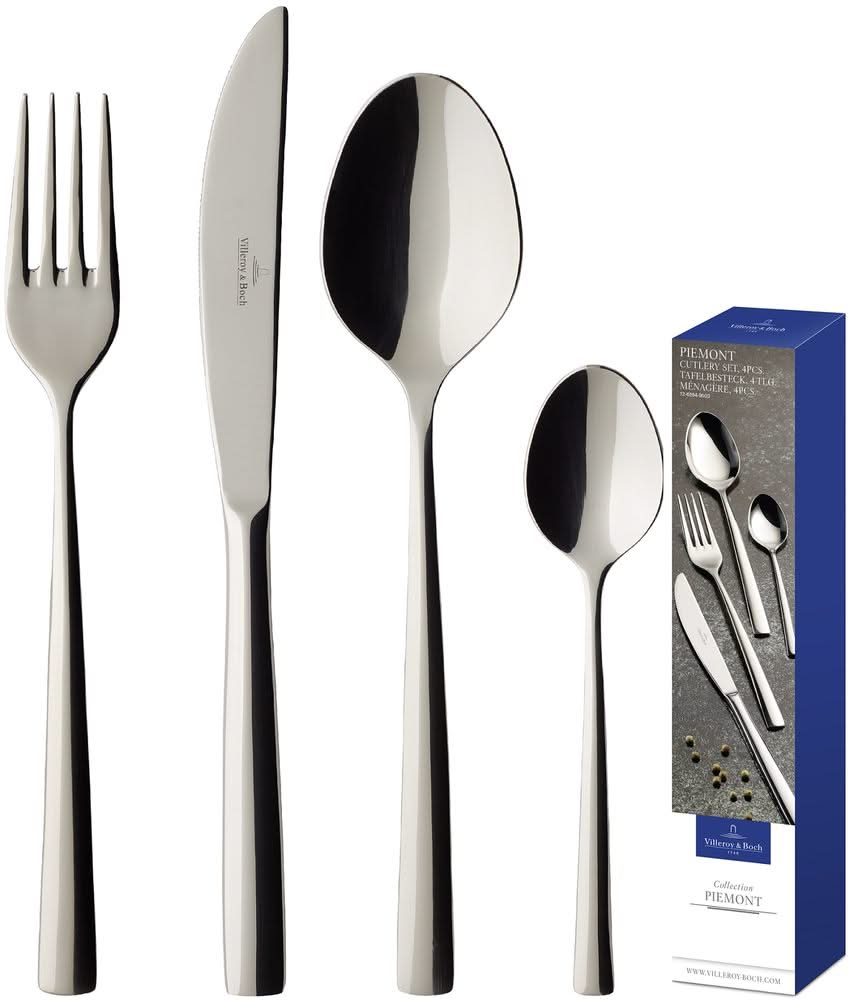 Villeroy & Boch Bestekset Piemont - 18/10 RVS - 4-delig / 1 persoons