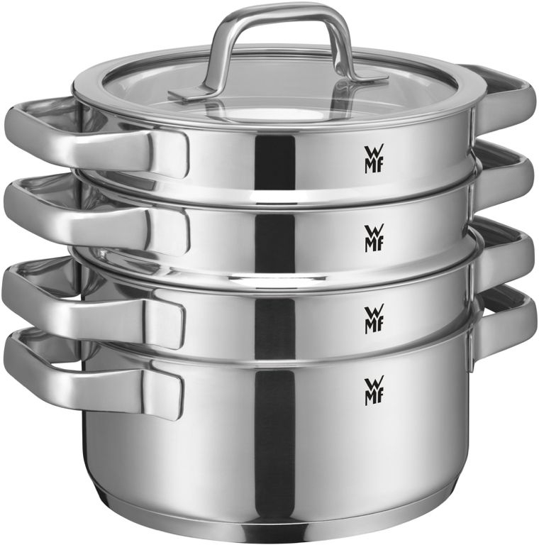 WMF Pannenset Compact Cuisine - 5 Delig - Kookpan ø 16, 16, 20 en 20 cm en Steelpan ø 14 cm