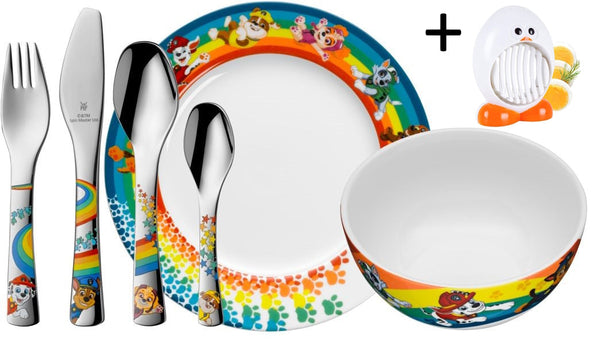WMF Cubiertos infantiles Paw Patrol 6 piezas - Incluye GRATIS cortador de huevos Cookinglife Pollito