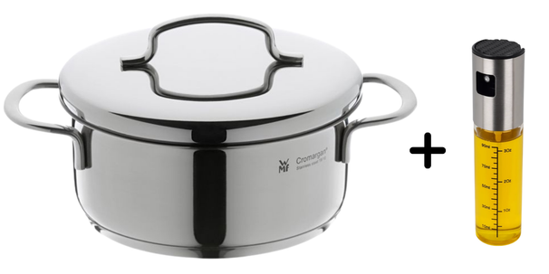 WMF Kookpan Mini laag - ø 14 cm / 900 ml - Inclusief GRATIS Cookinglife Olieverstuiver 100 ml - Geschikt voor alle warmtebronnen