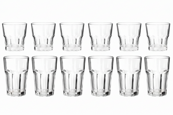 Cookinglife Vasos de agua 250 ml y 350 ml - Vidrio - 12 piezas