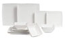 Juego de vajilla BonBistro Yong Squito - Blanco 12 piezas / 4 personas - 4 platos llanos, 4 platos de desayuno y 4 cuencos