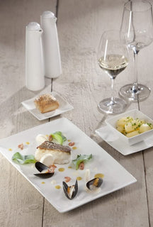 BonBistro Platos de cena Yong Squito 26 x 26 cm - Blanco - 6 piezas