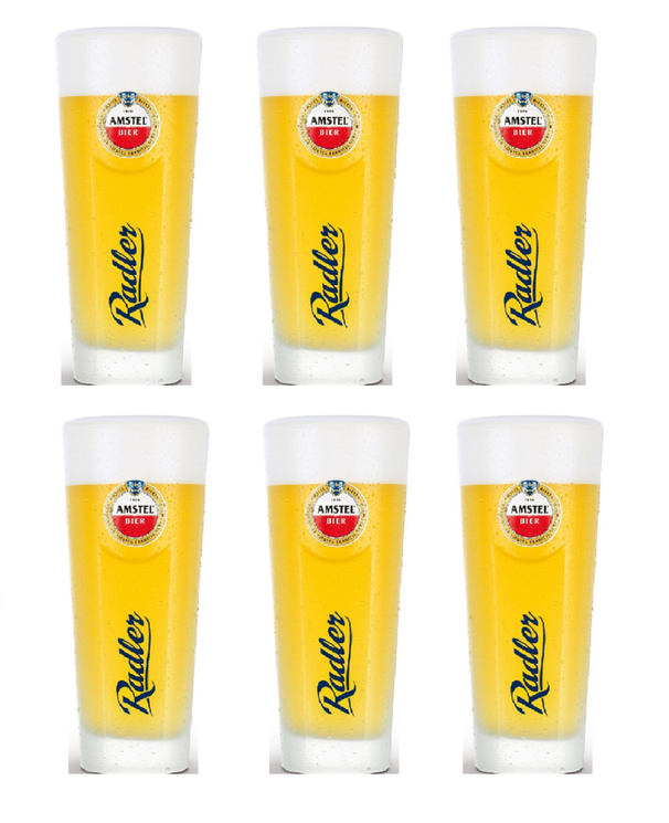 Vasos de cerveza Amstel Radler - 300 ml - 6 unidades
