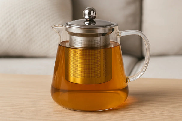 Cookinglife Tetera con filtro de acero inoxidable - Vidrio borosilicato - 950 ml