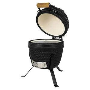 Bighorn Barbecue Kamado Keramiek Mat Zwart - 13 Inch - Houtskool BBQ - Incl. Pizzasteen - 27 cm