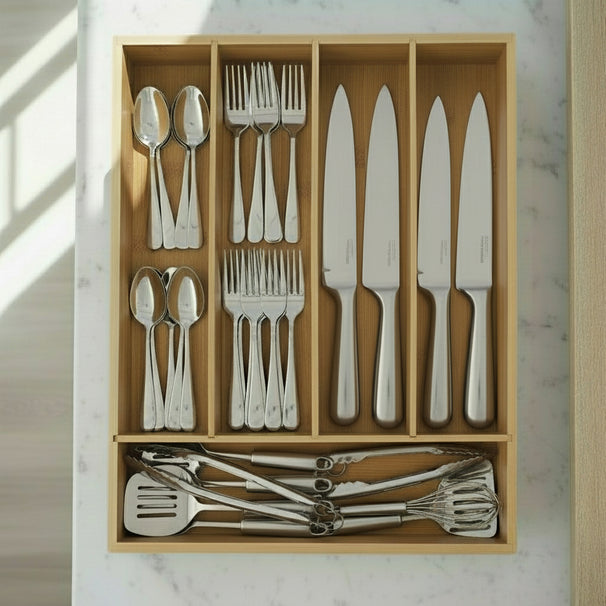 Cookinglife Bestekbak Bamboe 35 x 26 x 5 cm