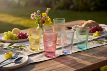 Cookinglife Water Glasses 300 ml Glass - Set of 6 Colorful Drinking Glasses