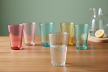 Cookinglife Water Glasses 300 ml Glass - Set of 6 Colorful Drinking Glasses