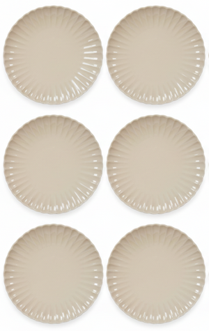 Cookinglife Ontbijtborden / Dessertborden Cardida Beige ø 19.5 cm - 6 stuks