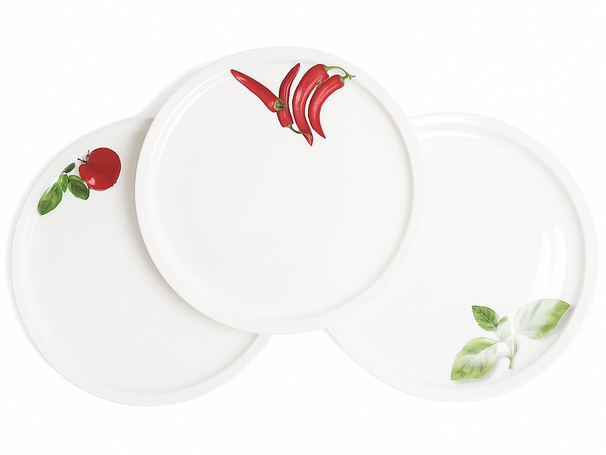 Cookinglife Pizzaborden Tomaat - Peper - Basilicum ø 30 cm - 6 stuks