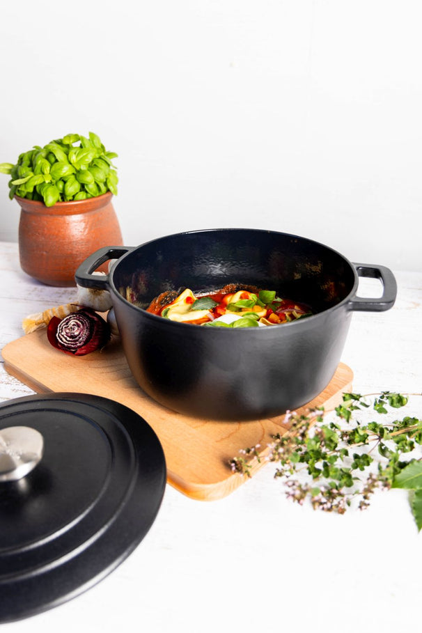 Cosy & Trendy Casserole Fontestic Cast Iron Black Ø 24 cm / 4.6 Liter - Enamelled