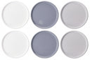 Cookinglife Dinerborden Siaki - Wit / Blauw / Grijs ø 26.5 cm - Porselein - 6 stuks