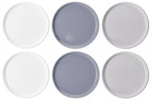 Cookinglife Dinerborden Siaki - Wit / Blauw / Grijs ø 26.5 cm - Porselein - 6 stuks