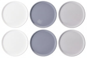 Cookinglife Dinerborden Siaki - Wit / Blauw / Grijs ø 26.5 cm - Porselein - 6 stuks