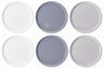 Cookinglife Dinerborden Siaki - Wit / Blauw / Grijs ø 26.5 cm - Porselein - 6 stuks