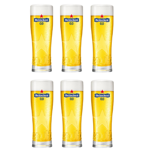 Vasos de cerveza Heineken 0.0 Star - 250 ml - 6 unidades