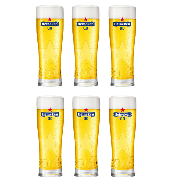 Vasos de cerveza Heineken 0.0 Star - 250 ml - 6 unidades