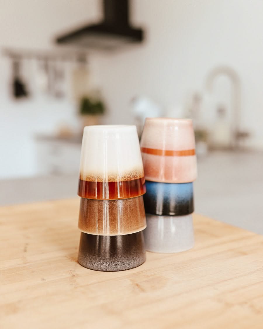 Tazas de capuchino Studio Tavola - Tazas de café con asa - Earth - 310 ml - 6 piezas