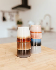 Tazas de capuchino Studio Tavola - Tazas de café con asa - Earth - 310 ml - 6 piezas