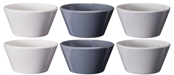 Cookinglife Soepkommen / Kommen - Siaki Wit / Blauw / Grijs ø 14 cm - Porselein - 6 stuks