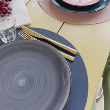 Cookinglife Placemats - Vegan leer - Zwart - ø 38 cm - 6 stuks