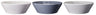 Cookinglife Saladeschalen Siaki - Wit / Blauw / Grijs ø 25 cm - Porselein - 3 stuks