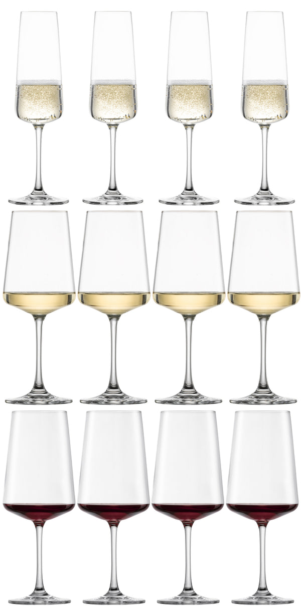 Schott Zwiesel Wijnglazenset MioVino 12-delige - Rode wijnglazen, Witte wijnglazen en Champagneglazen