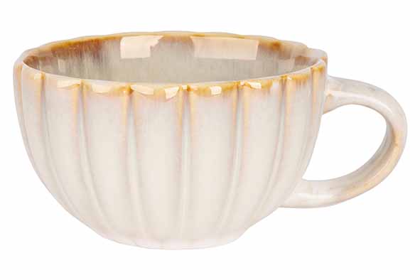 Cosy & Trendy Cappuccino Kop met Oor Astera Pearl Beige - ø 12 cm / 450 ml - 4 Stuks