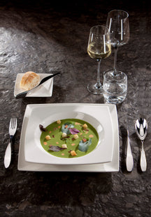 BonBistro Platos de cena Yong Squito 26 x 26 cm - Blanco - 6 piezas